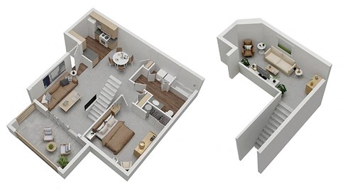 Floor plan for 1 bed, 1 bath, 790 sqft
